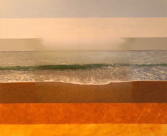 Fragments - 2013<br /><br /><h6>Cornwall: Wave 2</h6>  Mixed Media (Artistâ€™s own photography printed on canvas, and acrylic paint) <br /> 825mm x 1000mm H <br /><br /><br /><br /><br /><br /><br /><h7>Sold</h7>
